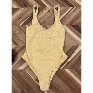Daisy Yellow Eyelet One-Piece Swimsuit
